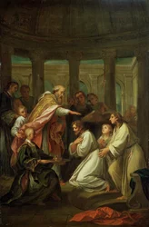 Bautismo de San Agustín (354-430) estudio para la decoración de los Inválidos, 1702